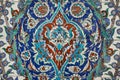 Iznik tiles detail in Topkapi palace. Ornate floral design. Turkey Royalty Free Stock Photo