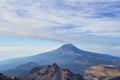 Iztaccihuatl volcano to experience the high attitude and see the active Popocatepetl Royalty Free Stock Photo