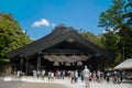 Izumo Taisha Shrine in Shimane, Japan. To pray, Japanese people usually clap their hands 2 times, but for this shrine with the dif