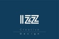 IZZ Creative Unique Modern Letter Logo Design Royalty Free Stock Photo
