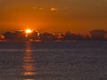 Cloud caravan in the messina waterway in italy Royalty Free Stock Photo