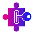 Puzzle Solver. Key to Success. Unlock Your Potential Puzzle Master. Vector Icon. Royalty Free Stock Photo