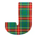 J ALPHABET LETTER - Scottish style fabric texture Letter Symbol Character on White Background