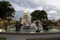 J.C.Nichols Memorial Fountain Kansas sunset Royalty Free Stock Photo