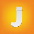 J capital letter fold english alphabet New design