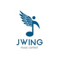 J initial wings for company vector logo