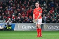 J. J. Hanrahan at the Pro 14 match - Munster Rugby versus Leinster Rugby match at Thomond Park Royalty Free Stock Photo