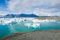 JÃ¶kulsarlon glacier lagoon and Vatnajokull glacier in Iceland