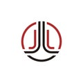 J L Initials vector logo in circle