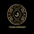 J letter luxury monogram.