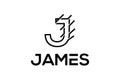 J LETTER LOGO DESIGN, JAMES LOGO DESIGN Royalty Free Stock Photo
