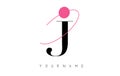 J Letter Logo Design with a Round Pink Eclipse