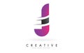 J Letter Logo with Pink and Grey Colorblock Design and Creative Cut