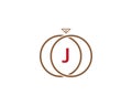 J letter ring diamond logo