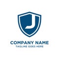 J Letter Shield Logo Vector Design Template. Royalty Free Stock Photo