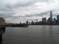 J Owen Grundy Park and New York city skyline at the hudson river Royalty Free Stock Photo