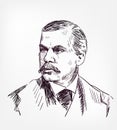 J p morgan vector sketch portrait isolated