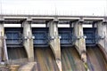 Dam Release Gates Close Up, J Percy Priest Lake, Nashville, Tennessee