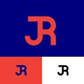 J, R logo. J and R monogram consist of orange letters. Original symbol on different backgrounds. Royalty Free Stock Photo