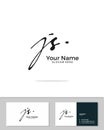 J S JS initial logo signature vector. Handwriting concept logo