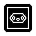 j type socket glyph icon vector illustration