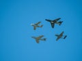 J28 Vampire, J29 Tunnan, J32 Lansen and J34 Hawker Hunter at GÃÂ¶teborg Aero Show..