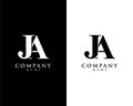 Ja, aj initial company name logo template vector