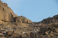 Jabal an-Nour - Mountain of the Light. Muslim pilgrims at the Jabal an-Nour. Prophet Muhammad received his first