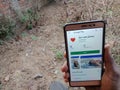 jabalpur, India - december 2019: San photo online dating app for chatting steenagers