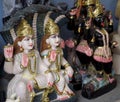 Marble Statues of Hindu god and goddess Royalty Free Stock Photo