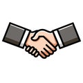 Two Hands Shaking in a Friendly Gesture, Symbolizing Partnership, Agreement, Cooperation, Unity, and Professionalism Royalty Free Stock Photo