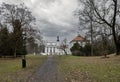 palace poniatowski from the 18th century in autumn aura jablonna, legionowo district