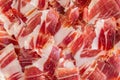 Jabugo ham plate closeup Royalty Free Stock Photo