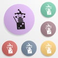 Jack in the box badge color set icon. Simple glyph, flat vector of toys icons for ui and ux, website or mobile application Royalty Free Stock Photo