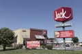 Jack In the Box fast food restaurant. Jack-In-The-Box is famous for its two for 99 cent tacos