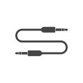 Jack cable icon, black audio jack