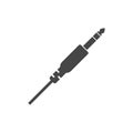 Jack cable icon, black audio jack