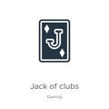 Jack of clubs icon vector. Trendy flat jack of clubs icon from gaming collection isolated on white background. Vector illustration Royalty Free Stock Photo