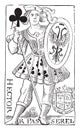 Jack of Clubs, old French map Charles Dubois, the sixteenth century, National Library in Paris, prints practice, vintage