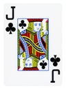 Jack of Clubs playing card - isolated on white