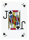 Jack of Clubs playing card - isolated on white