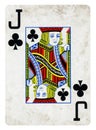 Jack of Clubs Vintage playing card - isolated on white