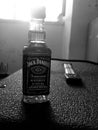 Jack Daniel`s Black and White Whiskey Bottle