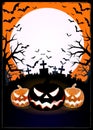Jack on the dark grave forest illustration for halloween Royalty Free Stock Photo