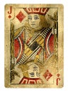 Jack of Diamonds Vintage playing card isolated on white Royalty Free Stock Photo