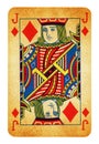 Jack of Diamonds Vintage playing card isolated on white Royalty Free Stock Photo