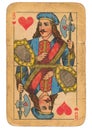 Jack of Hearts old grunge soviet style playing card