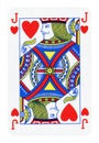 Jack of Hearts playing card - isolated on white