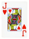 Jack of Hearts playing card - isolated on white