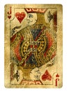 Jack of Hearts Vintage playing card - isolated on white Royalty Free Stock Photo